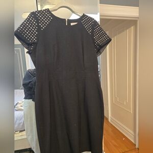 Calvin Klein Black Dress with Studded Shoulders